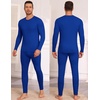 Thermal Underwear for Men Long Johns Set Winter Base Layer Top and Bottom(Royal Blue)
