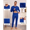 Thermal Underwear for Men Long Johns Set Winter Base Layer Top and Bottom(Royal Blue)