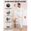 Thermal Underwear for Men Long Johns Set Winter Base Layer Top and Bottom(White)
