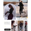 Thermal Underwear for Women Fleece Linen Long John Sets Warm Base Layer(Black/Black/Grey)