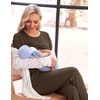 Women 3Pcs Maternity Nursing Pajamas Sets Short Sleeve Breastfeeding Pjs(Brown)