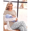 Women 3Pcs Maternity Nursing Pajamas Sets Short Sleeve Breastfeeding Pjs(White Floral)