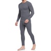 Thermal Underwear for Men Long Johns Set Winter Base Layer Top and Bottom(Dark Grey)