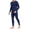 Thermal Underwear for Men Long Johns Set Winter Base Layer Top and Bottom(Navy)
