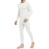 Thermal Underwear for Men Long Johns Set Winter Base Layer Top and Bottom(White)