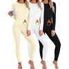 Thermal Underwear for Women Fleece Linen Long John Sets Warm Base Layer(Black/White/Beige)