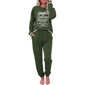 Ekouaer Women’s 2 Piece Lounge Sets Casual Matching Set 2026 Fashion Outfit(Army Green)