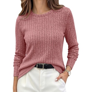 Ekouaer Womens Long Sleeve Shirts Business Casual Tops Fall Winter Thermal(Wine Red)
