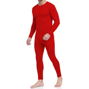 Thermal Underwear for Men Long Johns Set Winter Base Layer Top and Bottom(Red)