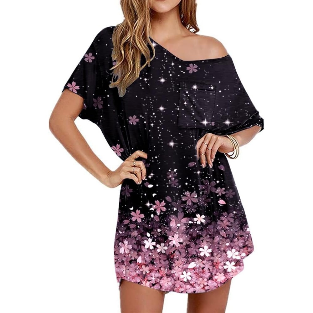 image:imageEkouaer Cotton Nightgowns for Women Oversized Sleep Shirt Tshirt Night GownCherry Blossoms