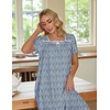 Ekouaer Cotton Long Nightgowns for Women Vintage House Dress with Pockets(Blue With White Flowers)