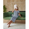 Ekouaer Cotton Long Nightgowns for Women Vintage House Dress with Pockets(Blue With White Flowers)