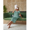 Ekouaer Cotton Long Nightgowns for Women Vintage House Dress with Pockets(Green With White Flowers)