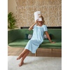 Ekouaer Cotton Long Nightgowns for Women Vintage House Dress with Pockets(Light Blue Floral)