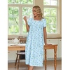 Ekouaer Cotton Long Nightgowns for Women Vintage House Dress with Pockets(Light Blue Floral)