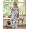 Ekouaer Cotton Long Nightgowns for Women Vintage House Dress with Pockets(Little Flower)