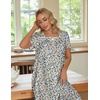 Ekouaer Cotton Long Nightgowns for Women Vintage House Dress with Pockets(Little Flower)