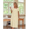 Ekouaer Cotton Long Nightgowns for Women Vintage House Dress with Pockets(Yellow Bee)
