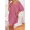 Ekouaer Cotton Nightgowns for Women Oversized Sleep Shirt Tshirt Night Gown(Cherry Red)