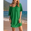 Ekouaer Cotton Nightgowns for Women Oversized Sleep Shirt Tshirt Night Gown(Green)