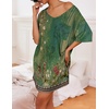 Ekouaer Cotton Nightgowns for Women Oversized Sleep Shirt Tshirt Night Gown(Green Floral)