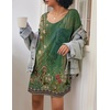 Ekouaer Cotton Nightgowns for Women Oversized Sleep Shirt Tshirt Night Gown(Green Floral)