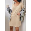 Ekouaer Cotton Nightgowns for Women Oversized Sleep Shirt Tshirt Night Gown(Khaki)