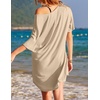 Ekouaer Cotton Nightgowns for Women Oversized Sleep Shirt Tshirt Night Gown(Khaki)