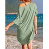 Ekouaer Cotton Nightgowns for Women Oversized Sleep Shirt Tshirt Night Gown(Light Green)