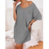 Ekouaer Cotton Nightgowns for Women Oversized Sleep Shirt Tshirt Night Gown(Light Grey)