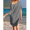 Ekouaer Cotton Nightgowns for Women Oversized Sleep Shirt Tshirt Night Gown(Light Grey)