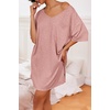 Ekouaer Cotton Nightgowns for Women Oversized Sleep Shirt Tshirt Night Gown(Misty Pink)