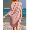 Ekouaer Cotton Nightgowns for Women Oversized Sleep Shirt Tshirt Night Gown(Misty Pink)