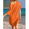 Ekouaer Cotton Nightgowns for Women Oversized Sleep Shirt Tshirt Night Gown(Orange)