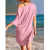 Ekouaer Cotton Nightgowns for Women Oversized Sleep Shirt Tshirt Night Gown(Pink)