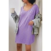 Ekouaer Cotton Nightgowns for Women Oversized Sleep Shirt Tshirt Night Gown(Purple)