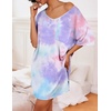 Ekouaer Cotton Nightgowns for Women Oversized Sleep Shirt Tshirt Night Gown(Tie Dye)