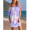 Ekouaer Cotton Nightgowns for Women Oversized Sleep Shirt Tshirt Night Gown(Tie Dye)