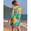Ekouaer Cotton Nightgowns for Women Oversized Sleep Shirt Tshirt Night Gown(Tropical Leaf)
