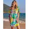 Ekouaer Cotton Nightgowns for Women Oversized Sleep Shirt Tshirt Night Gown(Tropical Leaf)