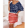Ekouaer Cotton Nightgowns for Women Oversized Sleep Shirt Tshirt Night Gown(Us Flag)