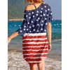 Ekouaer Cotton Nightgowns for Women Oversized Sleep Shirt Tshirt Night Gown(Us Flag)
