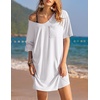 Ekouaer Cotton Nightgowns for Women Oversized Sleep Shirt Tshirt Night Gown(White)