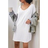 Ekouaer Cotton Nightgowns for Women Oversized Sleep Shirt Tshirt Night Gown(White)