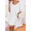 Ekouaer Cotton Nightgowns for Women Oversized Sleep Shirt Tshirt Night Gown(White)