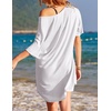 Ekouaer Cotton Nightgowns for Women Oversized Sleep Shirt Tshirt Night Gown(White)