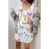 Ekouaer Cotton Nightgowns for Women Oversized Sleep Shirt Tshirt Night Gown(White Colorful Bow)