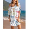 Ekouaer Cotton Nightgowns for Women Oversized Sleep Shirt Tshirt Night Gown(White Colorful Bow)