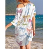 Ekouaer Cotton Nightgowns for Women Oversized Sleep Shirt Tshirt Night Gown(White Colorful Bow)