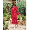 Ekouaer Long Sleeve Nightgowns for Women Sleep Shirt Henley Sleep Dress(Christmas Red)